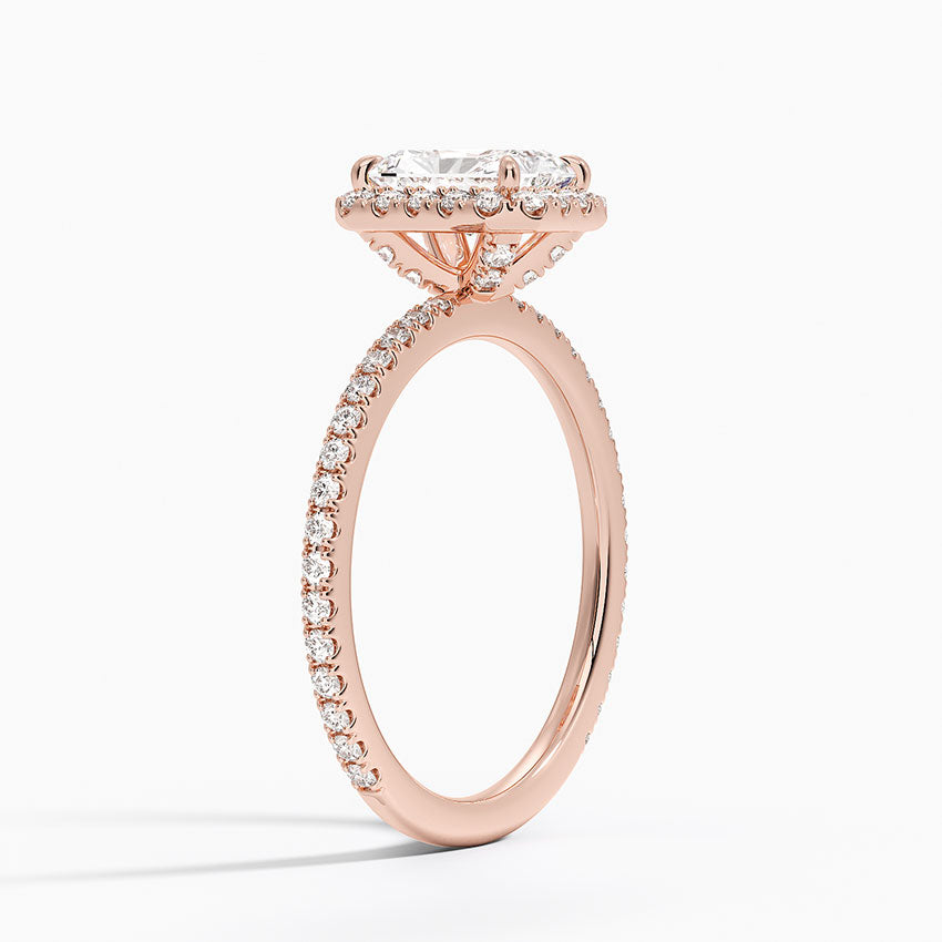 1,50 Karat Radiant Halo Tasarım Tektaş Laboratuvar Pırlanta Yüzük 18K -Celestia - Bold Diamonds