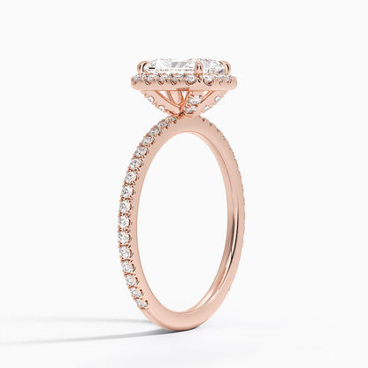 1,50 Karat Radiant Halo Tasarım Tektaş Laboratuvar Pırlanta Yüzük 18K -Celestia - Bold Diamonds