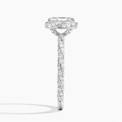 1.50 Karat Radiant Halo Tasarım Tektaş Laboratuvar Pırlanta Yüzük  18k -Elyra - Bold Diamonds