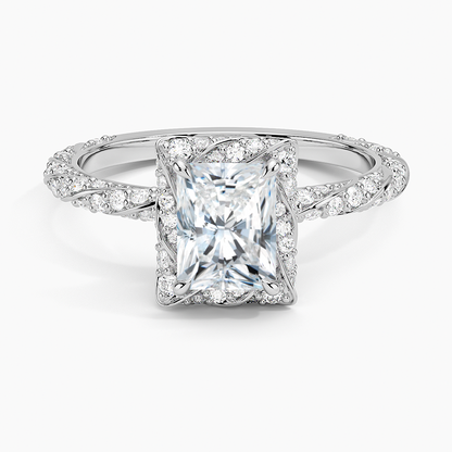 1.50 Karat Radiant Halo Tasarım Tektaş Laboratuvar Pırlanta Yüzük  18k -Elyra - Bold Diamonds