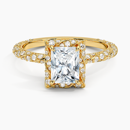 1.50 Karat Radiant Halo Tasarım Tektaş Laboratuvar Pırlanta Yüzük  18k -Elyra - Bold Diamonds