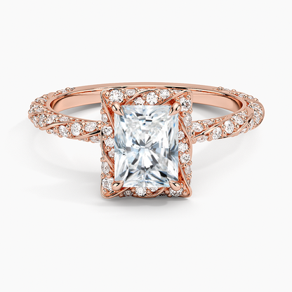 1.50 Karat Radiant Halo Tasarım Tektaş Laboratuvar Pırlanta Yüzük  18k -Elyra - Bold Diamonds