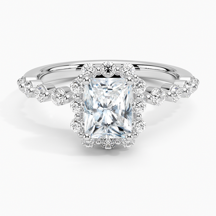 2.50 Karat Radiant Halo Tasarım Tektaş Laboratuvar Pırlanta Yüzük 18K -Mirara - Bold Diamonds