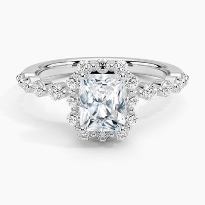 2.50 Karat Radiant Halo Tasarım Tektaş Laboratuvar Pırlanta Yüzük 18K -Mirara - Bold Diamonds