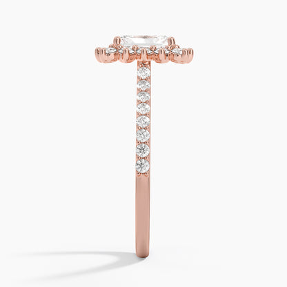 1,50 Karat Radiant Halo Tasarım Tektaş Laboratuvar Pırlanta Yüzük 18K -Seraphina - Bold Diamonds