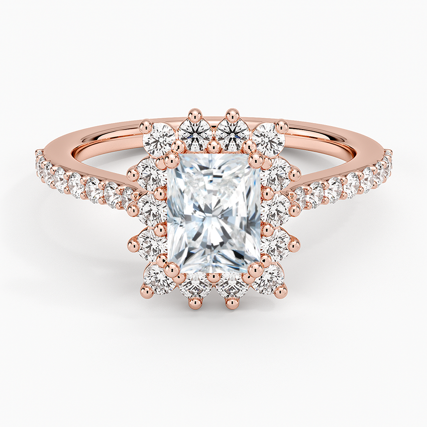 1,50 Karat Radiant Halo Tasarım Tektaş Laboratuvar Pırlanta Yüzük 18K -Seraphina - Bold Diamonds