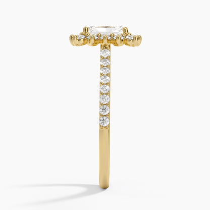 1,50 Karat Radiant Halo Tasarım Tektaş Laboratuvar Pırlanta Yüzük 18K -Seraphina - Bold Diamonds