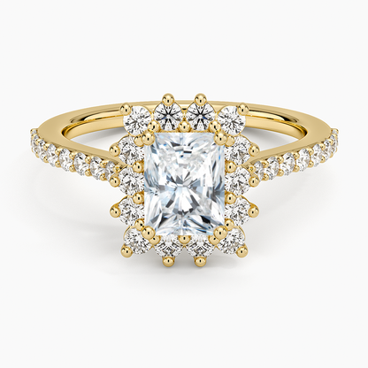 1,50 Karat Radiant Halo Tasarım Tektaş Laboratuvar Pırlanta Yüzük 18K -Seraphina - Bold Diamonds
