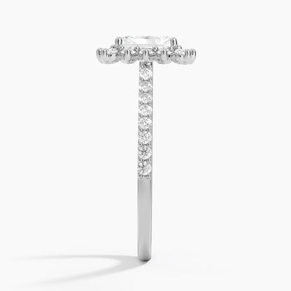 1,50 Karat Radiant Halo Tasarım Tektaş Laboratuvar Pırlanta Yüzük 18K -Seraphina - Bold Diamonds