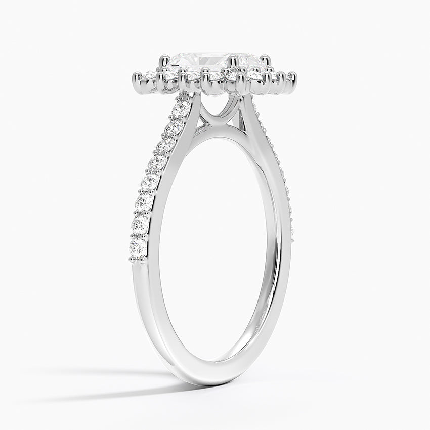 1,50 Karat Radiant Halo Tasarım Tektaş Laboratuvar Pırlanta Yüzük 18K -Seraphina - Bold Diamonds