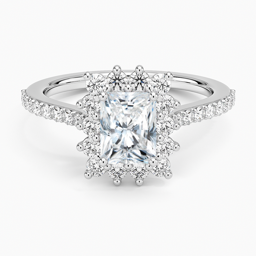 1,50 Karat Radiant Halo Tasarım Tektaş Laboratuvar Pırlanta Yüzük 18K -Seraphina - Bold Diamonds