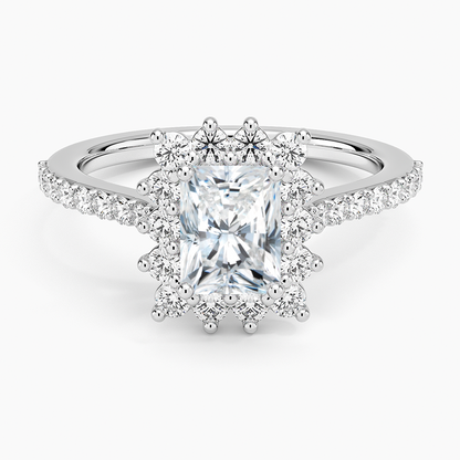 1,50 Karat Radiant Halo Tasarım Tektaş Laboratuvar Pırlanta Yüzük 18K -Seraphina - Bold Diamonds