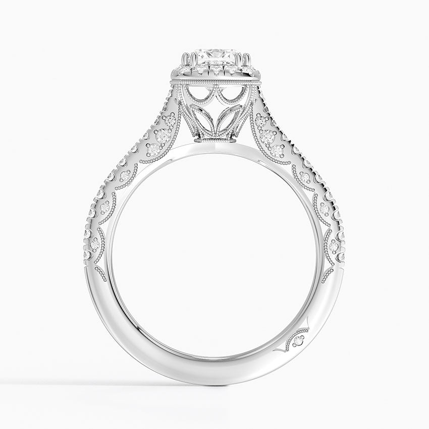 1.60 Karat Cushion Halo Tasarım Tektaş Laboratuvar Pırlanta Yüzük 18K  -Florina - Bold Diamonds