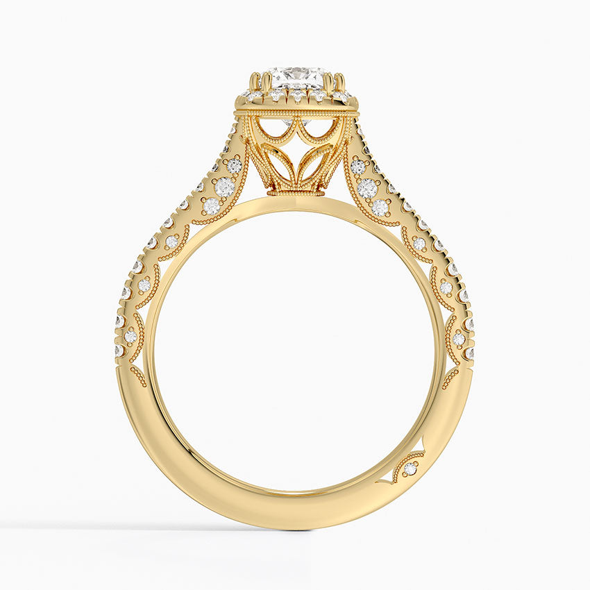 1.60 Karat Cushion Halo Tasarım Tektaş Laboratuvar Pırlanta Yüzük 18K  -Florina - Bold Diamonds