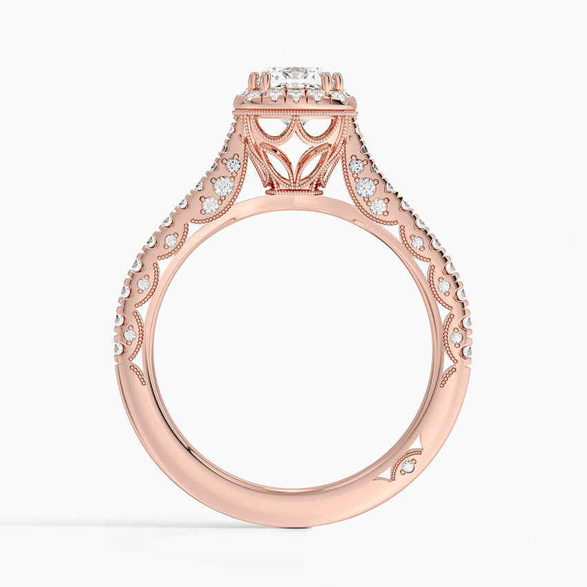 1.60 Karat Cushion Halo Tasarım Tektaş Laboratuvar Pırlanta Yüzük 18K  -Florina - Bold Diamonds