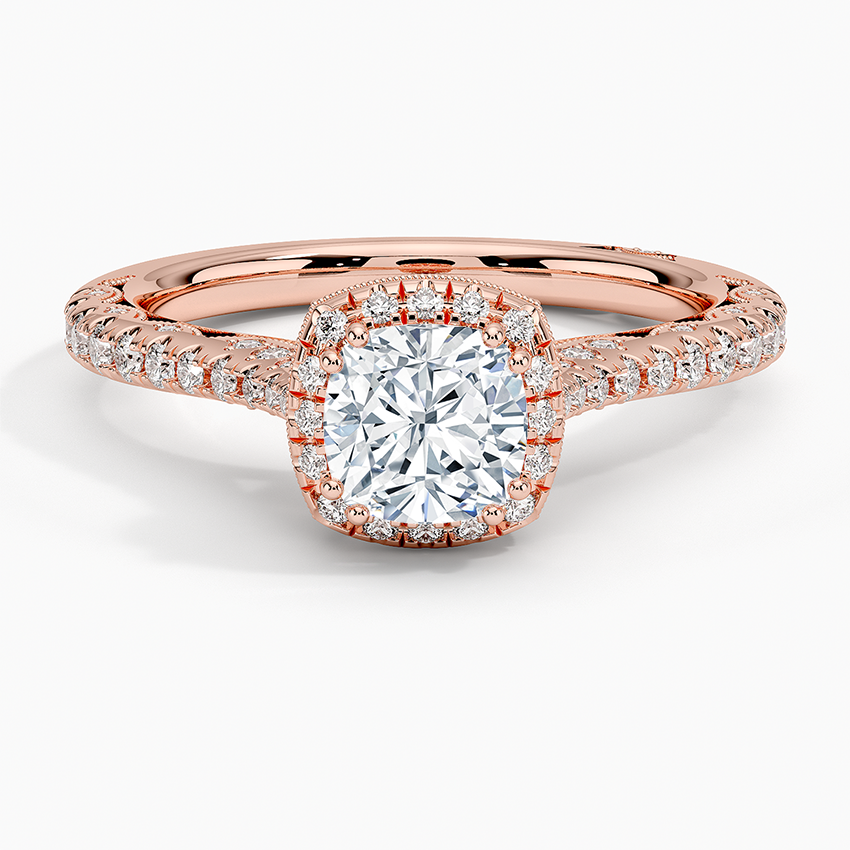 1.60 Karat Cushion Halo Tasarım Tektaş Laboratuvar Pırlanta Yüzük 18K  -Florina - Bold Diamonds