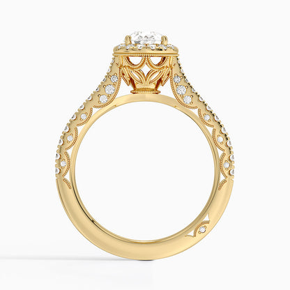 1.60 Karat Damla Halo Tasarım Tektaş Laboratuvar Pırlanta Yüzük  18K -Florina - Bold Diamonds