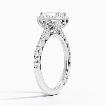 1.60 Karat Emerald Halo Tasarım Tektaş Laboratuvar Pırlanta Yüzük  18K -Florina - Bold Diamonds