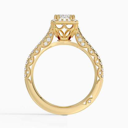 1.60 Karat Emerald Halo Tasarım Tektaş Laboratuvar Pırlanta Yüzük  18K -Florina - Bold Diamonds