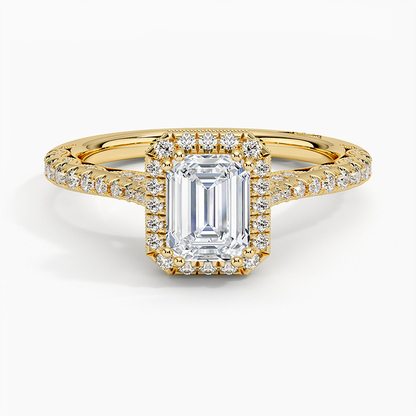 1.60 Karat Emerald Halo Tasarım Tektaş Laboratuvar Pırlanta Yüzük  18K -Florina - Bold Diamonds