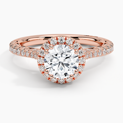 1.60 Karat Halo Tasarım Tektaş Laboratuvar Pırlanta Yüzük 18K  -Florina - Bold Diamonds