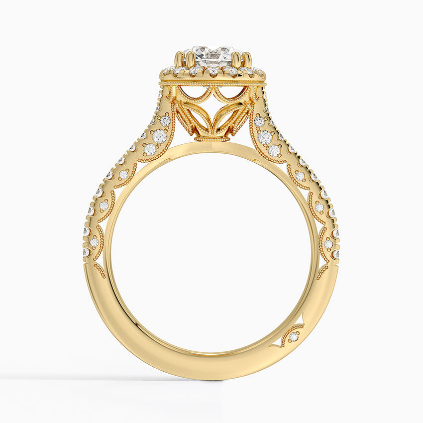 1.60 Karat Halo Tasarım Tektaş Laboratuvar Pırlanta Yüzük 18K  -Florina - Bold Diamonds