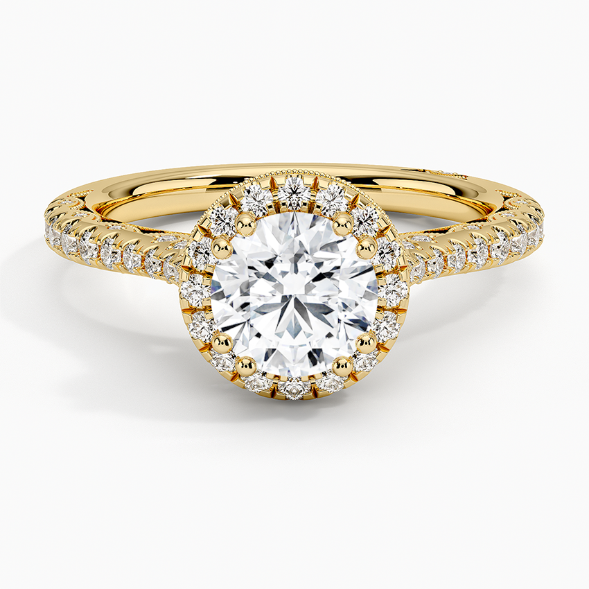 1.60 Karat Halo Tasarım Tektaş Laboratuvar Pırlanta Yüzük 18K  -Florina - Bold Diamonds