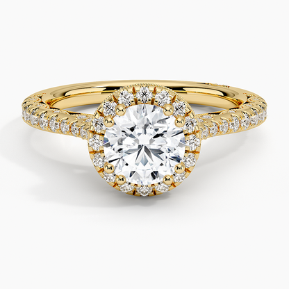1.60 Karat Halo Tasarım Tektaş Laboratuvar Pırlanta Yüzük 18K  -Florina - Bold Diamonds