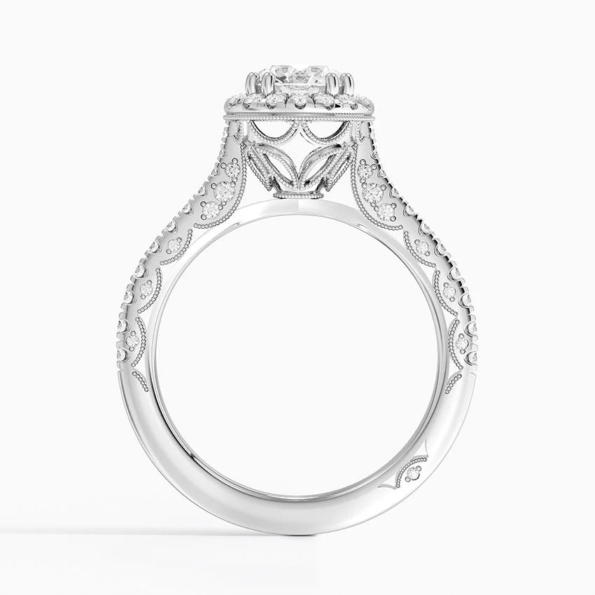 1.60 Karat Halo Tasarım Tektaş Laboratuvar Pırlanta Yüzük 18K  -Florina - Bold Diamonds
