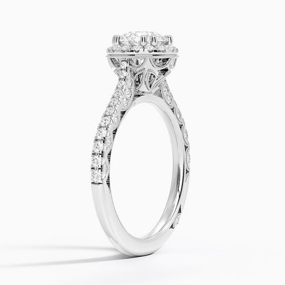 1.60 Karat Halo Tasarım Tektaş Laboratuvar Pırlanta Yüzük 18K  -Florina - Bold Diamonds