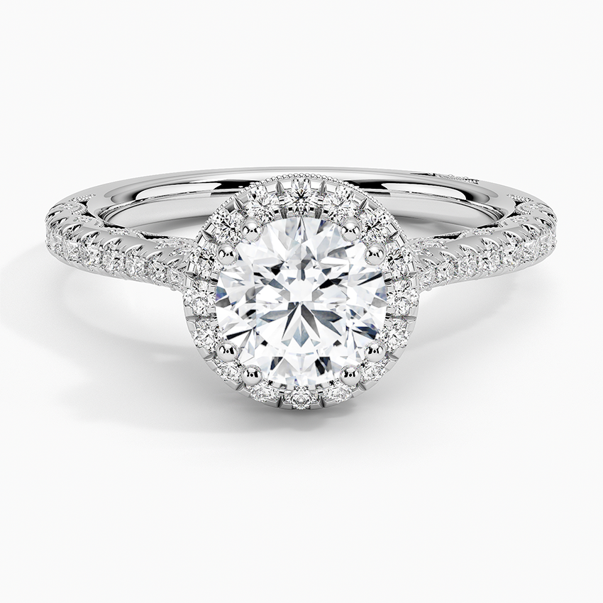 1.60 Karat Halo Tasarım Tektaş Laboratuvar Pırlanta Yüzük 18K  -Florina - Bold Diamonds