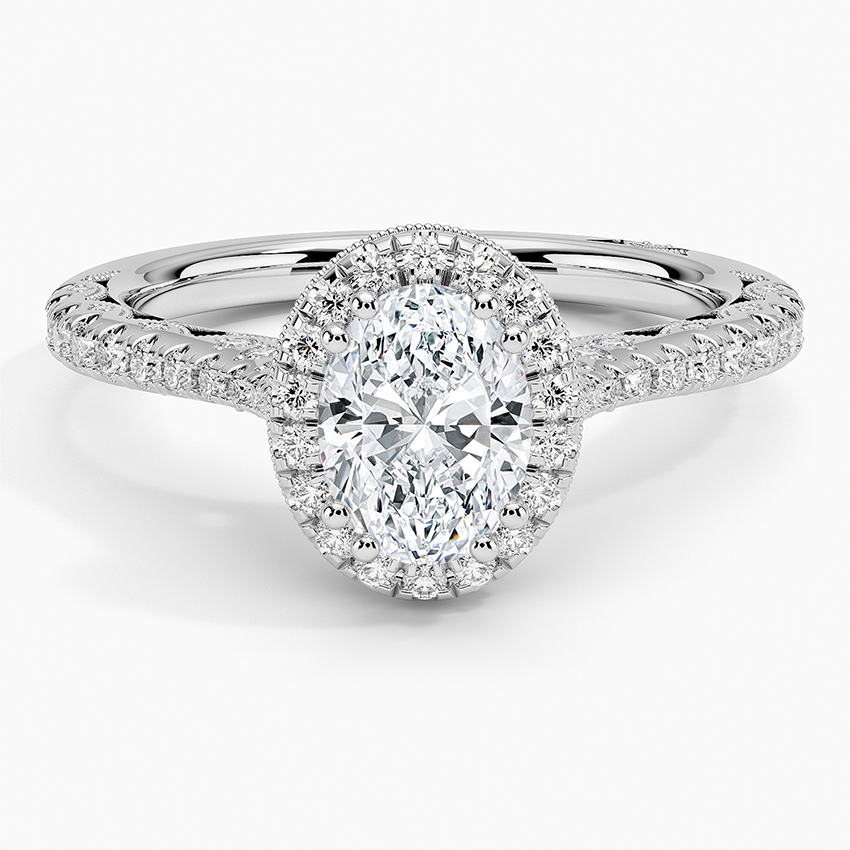 1.60 Karat Oval Halo Tasarım Tektaş Laboratuvar Pırlanta Yüzük -Florina - Bold Diamonds