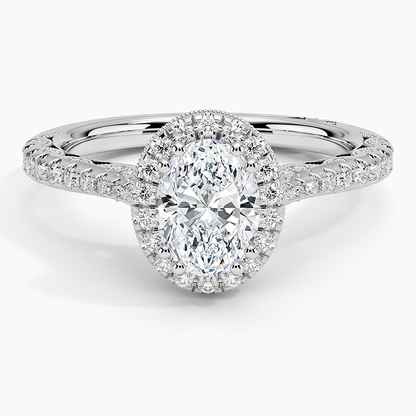 1.60 Karat Oval Halo Tasarım Tektaş Laboratuvar Pırlanta Yüzük -Florina - Bold Diamonds