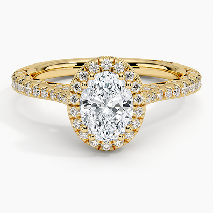 1.60 Karat Oval Halo Tasarım Tektaş Laboratuvar Pırlanta Yüzük -Florina - Bold Diamonds