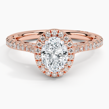 1.60 Karat Oval Halo Tasarım Tektaş Laboratuvar Pırlanta Yüzük -Florina - Bold Diamonds
