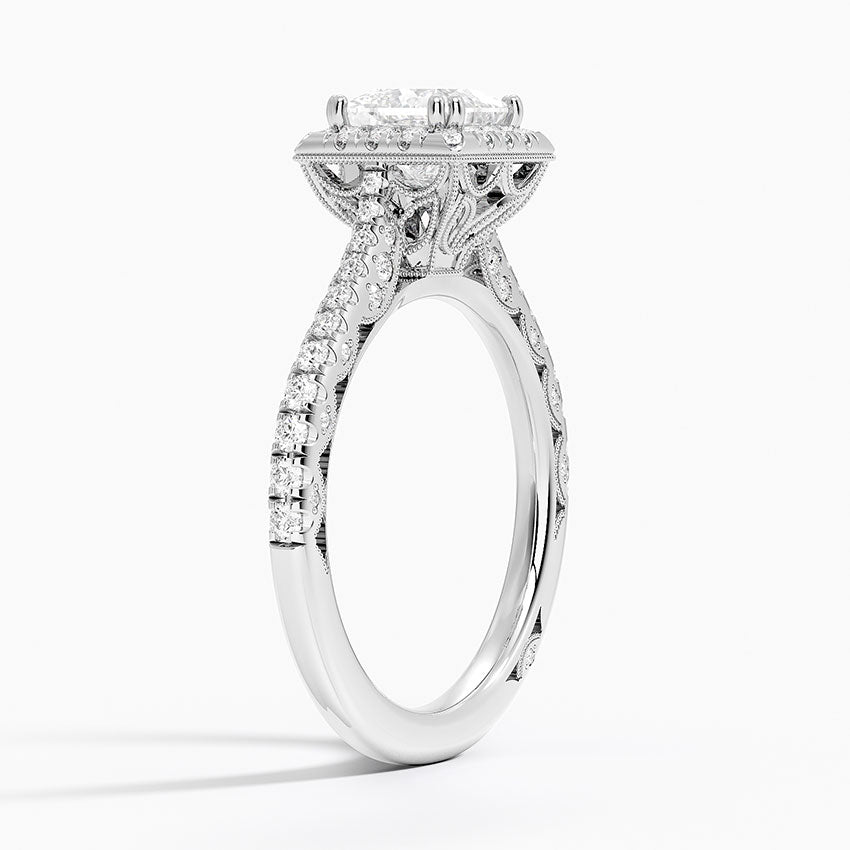 1.60 Karat Prenses Halo Tasarım Tektaş Laboratuvar Pırlanta Yüzük 18K  -Florina - Bold Diamonds