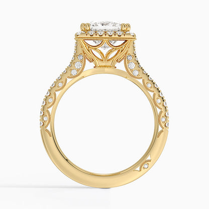 1.60 Karat Prenses Halo Tasarım Tektaş Laboratuvar Pırlanta Yüzük 18K  -Florina - Bold Diamonds