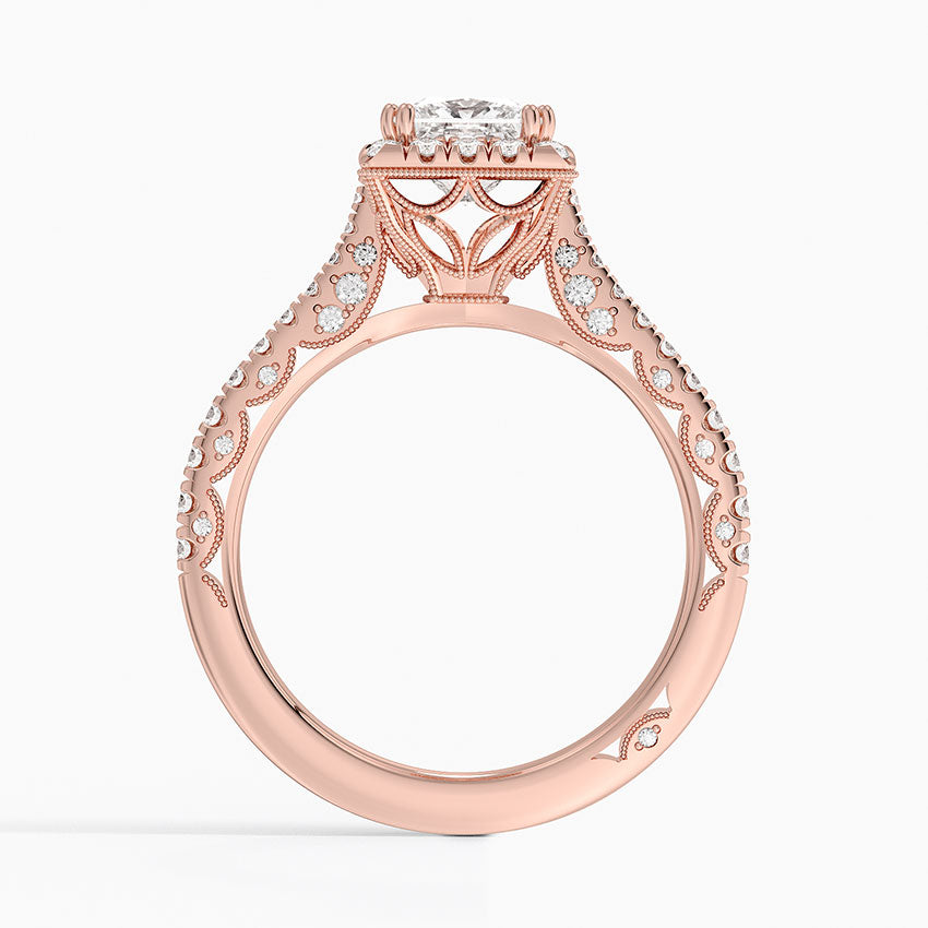 1.60 Karat Prenses Halo Tasarım Tektaş Laboratuvar Pırlanta Yüzük 18K  -Florina - Bold Diamonds