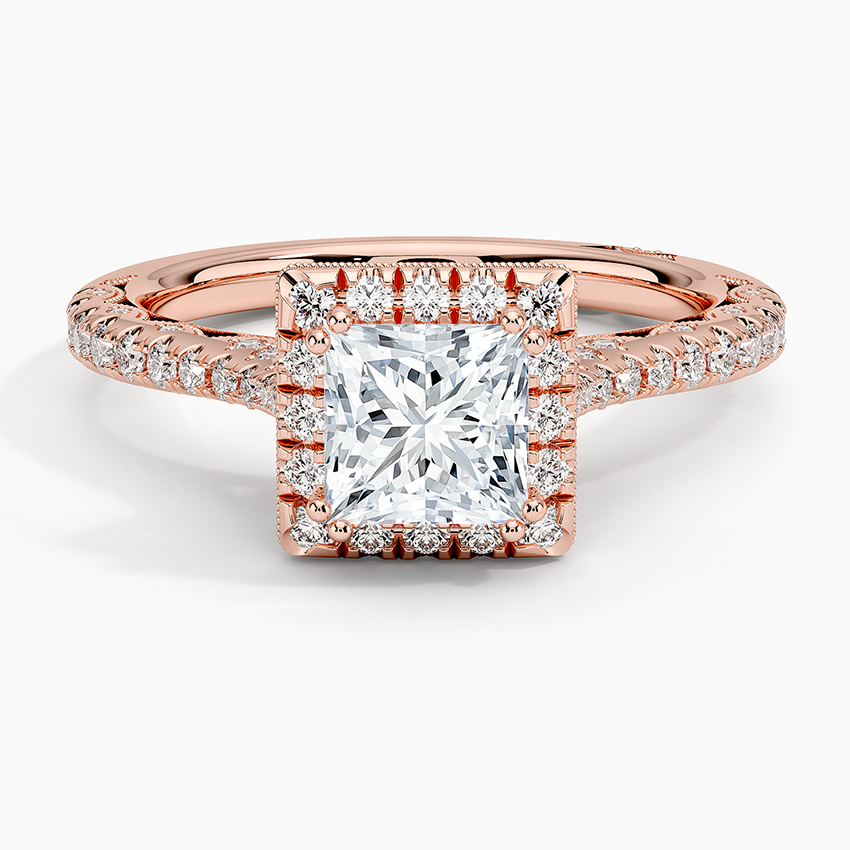 1.60 Karat Prenses Halo Tasarım Tektaş Laboratuvar Pırlanta Yüzük 18K  -Florina - Bold Diamonds