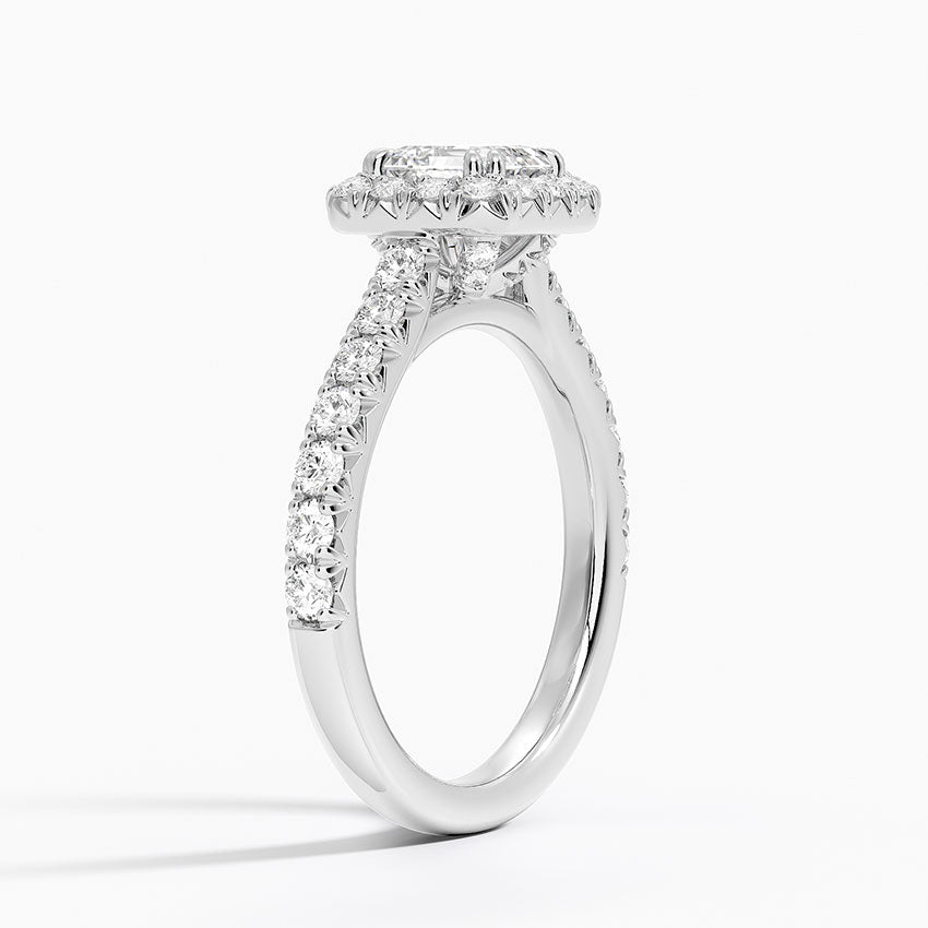 1,75 Karat Asscher Halo Tasarım Tektaş Laboratuvar Pırlanta Yüzük 18K -Aurora - Bold Diamonds