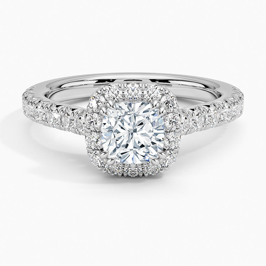 1,75 Karat Cushion Halo Tasarım Tektaş Laboratuvar Pırlanta Yüzük 18K -Aurora - Bold Diamonds