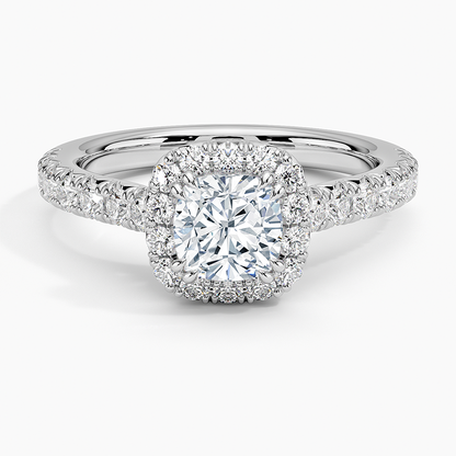 1,75 Karat Cushion Halo Tasarım Tektaş Laboratuvar Pırlanta Yüzük 18K -Aurora - Bold Diamonds