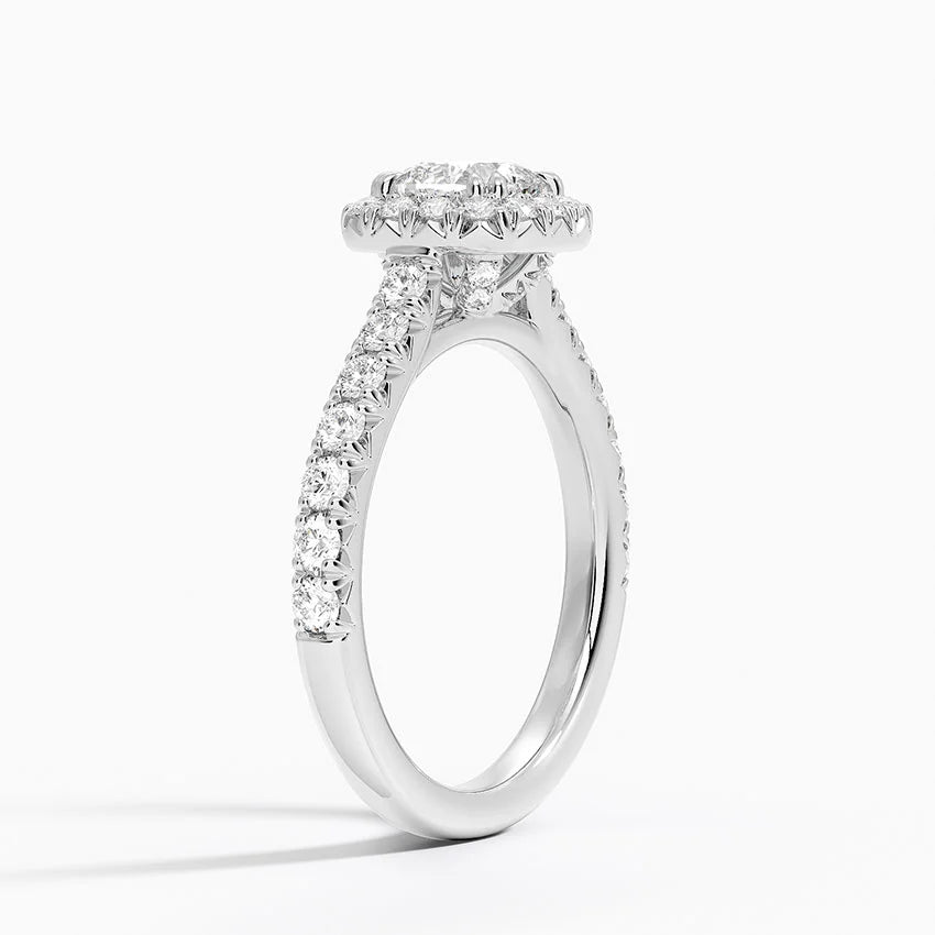 1,75 Karat Cushion Halo Tasarım Tektaş Laboratuvar Pırlanta Yüzük 18K -Aurora - Bold Diamonds