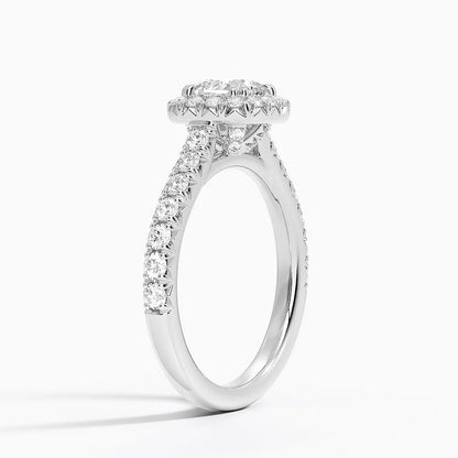 1,75 Karat Cushion Halo Tasarım Tektaş Laboratuvar Pırlanta Yüzük 18K -Aurora - Bold Diamonds