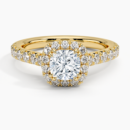 1,75 Karat Cushion Halo Tasarım Tektaş Laboratuvar Pırlanta Yüzük 18K -Aurora - Bold Diamonds