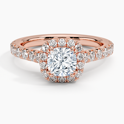 1,75 Karat Cushion Halo Tasarım Tektaş Laboratuvar Pırlanta Yüzük 18K -Aurora - Bold Diamonds