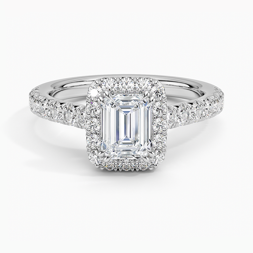 1,75 Karat Emerald Halo Tasarım Tektaş Laboratuvar Pırlanta Yüzük 18K -Aurora - Bold Diamonds
