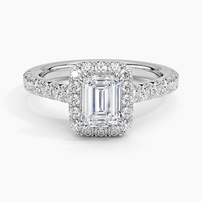 1,75 Karat Emerald Halo Tasarım Tektaş Laboratuvar Pırlanta Yüzük 18K -Aurora - Bold Diamonds
