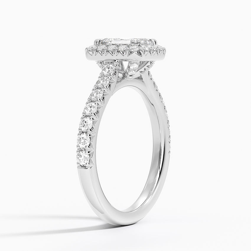 1,75 Karat Emerald Halo Tasarım Tektaş Laboratuvar Pırlanta Yüzük 18K -Aurora - Bold Diamonds
