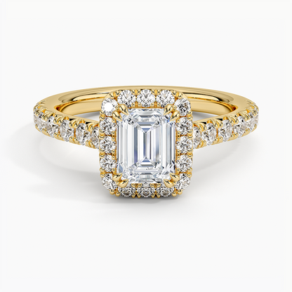 1,75 Karat Emerald Halo Tasarım Tektaş Laboratuvar Pırlanta Yüzük 18K -Aurora - Bold Diamonds